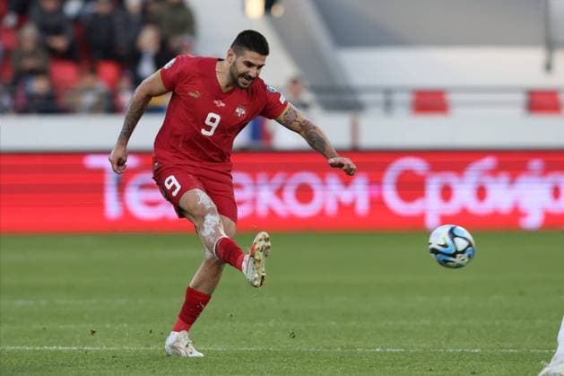 SERBIA vs BULGARIA ALEKSANDAR MITROVIC FOOTBALL, SERBIA, BULGARIA, UEFA European Championship, EM, Europameisterschaft QUALIFICATION, EURO Dubocica stadium, Leskovac 19.11.2023 Foto: Leskovac Dubocica stadium Serbia Copyright: xMarkoxMetlas xMNxPressx