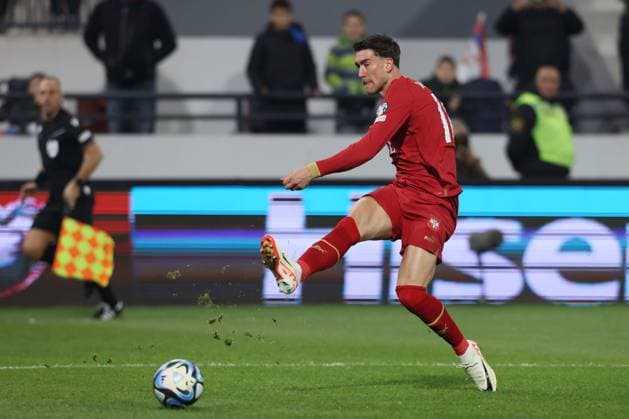 SERBIA vs BULGARIA DUSAN VLAHOVIC FOOTBALL, SERBIA, BULGARIA, UEFA European Championship, EM, Europameisterschaft QUALIFICATION, EURO Dubocica stadium, Leskovac 19.11.2023 Foto: Leskovac Dubocica stadium Serbia Copyright: xMarkoxMetlas xMNxPressx