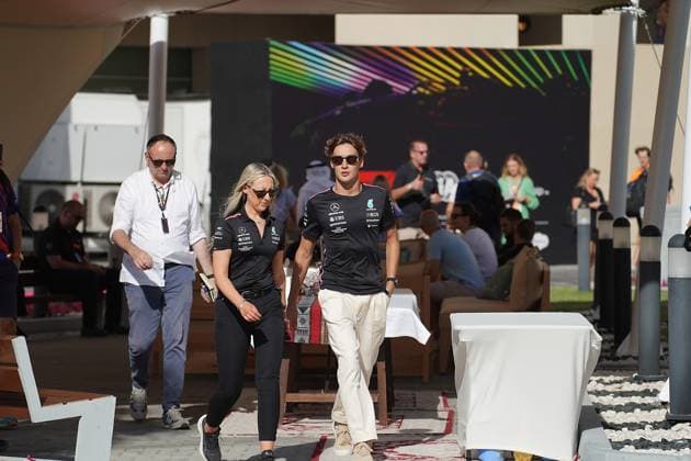 23 11 2023, Yas Marina Circuit, Abu Dhabi, Formula 1 Etihad Airways Abu Dhabi Grand Prix 2023 , pictured George Russell GBR , Mercedes AMG Petronas F1 Team Abu Dhabi Yas Marina Circuit United Arab Emirates  eu-images-506