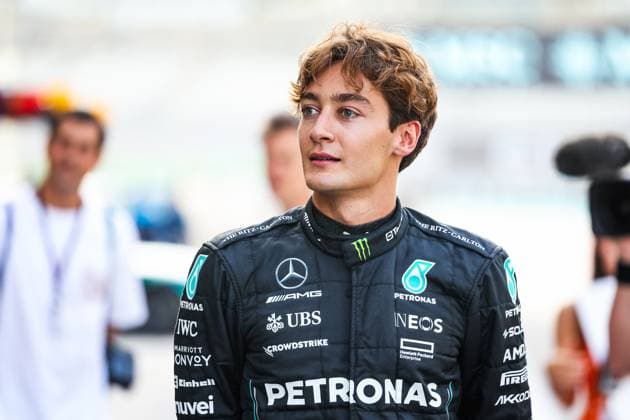 RUSSELL George (gbr), Mercedes AMG F1 Team W14, portrait during the 2023 Formula 1 Etihad Airways Abu Dhabi Grand Prix, 22th round of the 2023 Formula One World Championship, WM, Weltmeisterschaft from November 24 to 26, 2023 on the Yas Marina Circuit, in Abu Dhabi - F1 - ABU DHABI GRAND PRIX 2023 DPPI Panoramic  00123047_G0OD9607