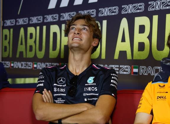 63 George Russell GBR, Mercedes AMG Petronas F1 Team , F1 Grand Prix of Abu Dhabi at Yas Marina Circuit on November 23, 2023 in Abu Dhabi, United Arab Emirates Photo by HOCH ZWEI Abu Dhabi United Arab Emirates