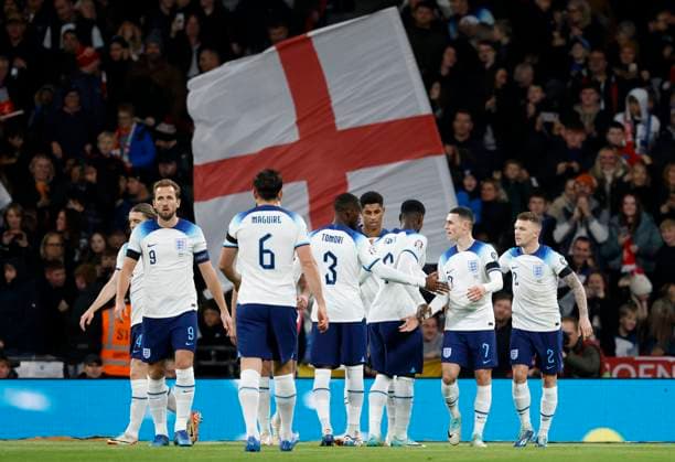 England v Malta: Group C - UEFA EURO, EM, Europameisterschaft,Fussball 2024 European Qualifiers English players Harry Kane, Marcus Rashford, Phil Foden and Kieran Trippier celebrate 1st goal during the UEFA EURO 2024 European qualifier match between England and Malta at Wembley Stadium on November 17, 2023 in London, United Kingdom. London Wembley Stadium England United Kingdom Copyright: xNealxSimpson Sportsphoto APLx 13961416