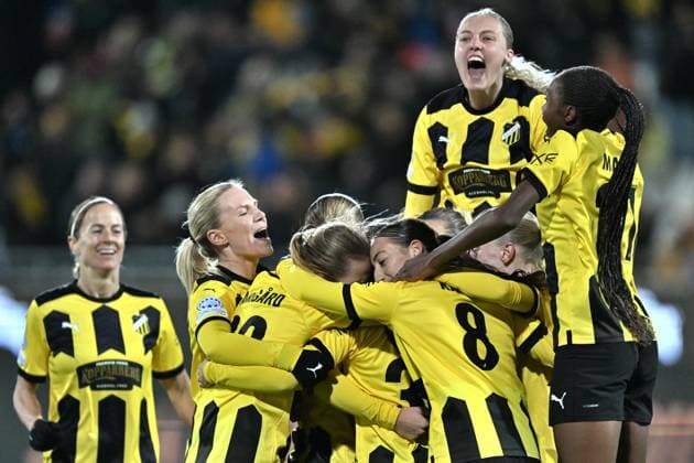 Bilder des Jahres 2023, Sport 11 November Sport Themen der Woche KW47 Häcken celebrates Katariina Kosola ( 30) goal (2-1) during the UEFA Women s Champions League football match, group D, between Häcken and Real Madrid at Hisingen Arena in Gothenburg, Sweden, November 23 2023. GOTHENBURG SWEDEN x9200x *** Häcken celebrates Katariina Kosola 30 goal 2 1 during the UEFA Women s Champions League football match, group D, between Häcken and Real Madrid at Hisingen Arena in Gothenburg, Sweden, November 23 2023 GOTHENBURG SWEDEN x9200x  Copyright: xBjörnxLarssonxRosvall TTx CHAMPIONS LEAGUE HÄCKEN-REAL MADRID