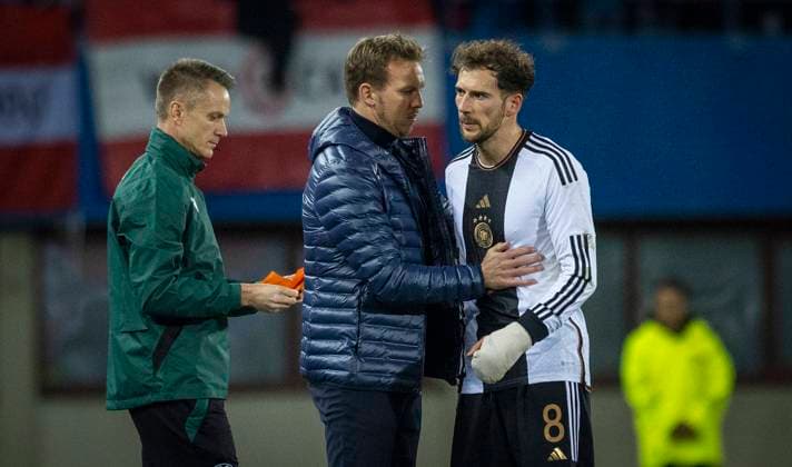 Vienna, Austria 21st Nov 2023 Coach Julian Nagelsmann Germany , Leon Goretzka Germany Austria Germany 21 11 2023