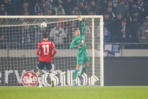24 11 2023, xtgx, Soccer 2 Bundesliga, Hannover 96 Hertha BSC Berlin emspor, v l Goal for 1 2 by Havard Nielsen Hannover, 1 Not in picture DFL DFB REGULATIONS PROHIBIT ANY USE OF PHOTOGRAPHS as IMAGE SEQUENCES and or QUASI VIDEO Hannover