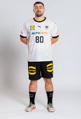 Munich, Germany October 29, 2023 Handball DHB photo shoot Jannik Kohlbacher Germany portrait, full body, picture, single, single shot, picture, single, solo, alone, Munich Bavaria Germany