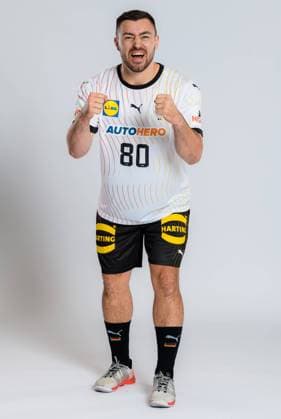 Munich, Germany October 29, 2023 Handball DHB photo shoot Jannik Kohlbacher Germany portrait, full body, picture, single, single shot, picture, single, solo, alone, Munich Bavaria Germany