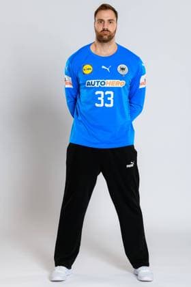 Munich, Germany October 29, 2023 Handball DHB photo shoot goalkeeper Andreas Wolff Germany portrait, full body, picture, single, single shot, picture, single, solo, alone, Munich Bavaria Germany