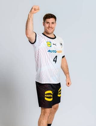 Muenchen, Germany October 29, 2023 Handball DHB photo shoot Johannes Golla Germany portrait, full body, picture, single, solo, alone, Muenchen Bavaria Germany