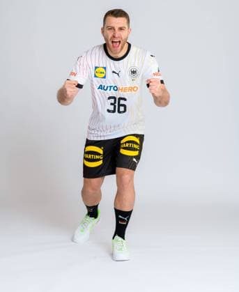 Munich, Germany 29 October 2023 Handball DHB Maenner photoshoot Lukas Mertens Germany portrait, full body, picture, single, single shot, picture, single, solo, alone, Munich Bavaria Germany