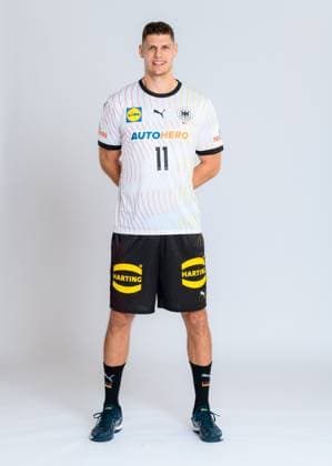 Munich, Germany October 29, 2023 Handball DHB Maenner photoshoot Sebastian Heymann Germany portrait, full body, picture, single, single shot, picture, single, solo, alone, Munich Bavaria Germany
