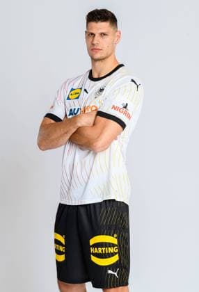Munich, Germany October 29, 2023 Handball DHB Maenner photoshoot Sebastian Heymann Germany portrait, full body, picture, single, single shot, picture, single, solo, alone, Munich Bavaria Germany