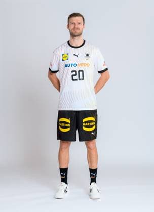 Munich, Germany October 29, 2023 Handball DHB Maenner photoshoot Philipp Weber Germany portrait, full body, picture, single, single shot, picture, single, solo, alone, Munich Bavaria Germany