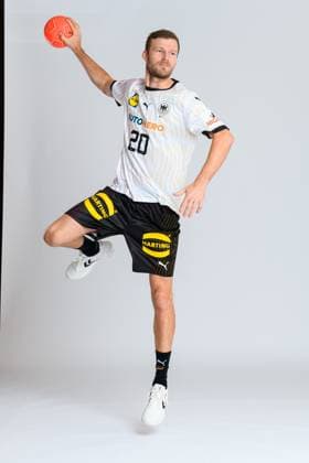 Munich, Germany October 29, 2023 Handball DHB Maenner photoshoot Philipp Weber Germany portrait, full body, picture, single, single shot, picture, single, solo, alone, Munich Bavaria Germany