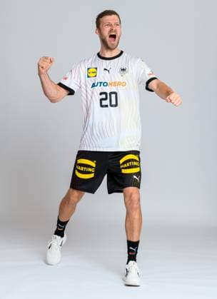 Munich, Germany October 29, 2023 Handball DHB Maenner photoshoot Philipp Weber Germany portrait, full body, picture, single, single shot, picture, single, solo, alone, Munich Bavaria Germany