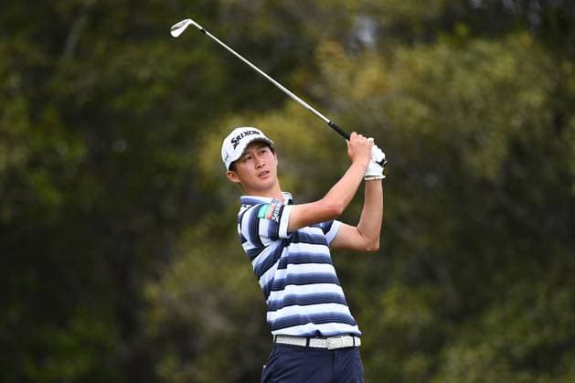 GOLF AUSTRALIAN PGA, Golf Herren Rikuya Hoshino plays a shot during round 3 of the 2023 Australian PGA Championship in Brisbane, Saturday, November 25, 2023. ( NO ARCHIVING, EDITORIAL USE ONLY, NO USE IN BOOKS WITHOUT CONSENT BRISBANE QUEENSLAND AUSTRALIA  Copyright: xJONOxSEARLEx 20231125001869447449