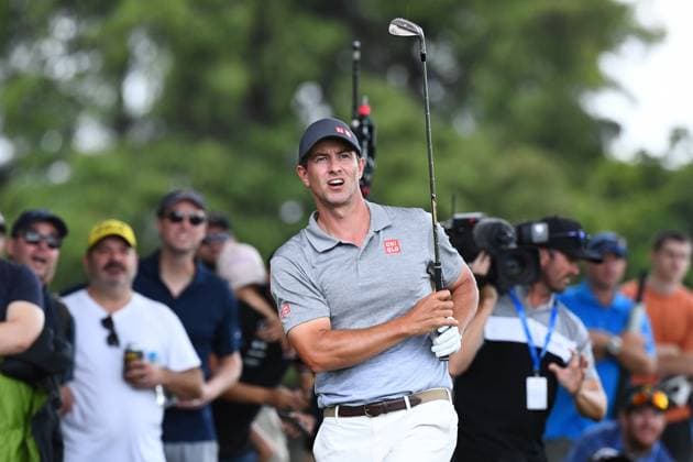 GOLF AUSTRALIAN PGA, Golf Herren Adam Scott plays a shot during round 3 of the 2023 Australian PGA Championship in Brisbane, Saturday, November 25, 2023. ( NO ARCHIVING, EDITORIAL USE ONLY, NO USE IN BOOKS WITHOUT CONSENT BRISBANE QUEENSLAND AUSTRALIA  Copyright: xJONOxSEARLEx 20231125001869485874
