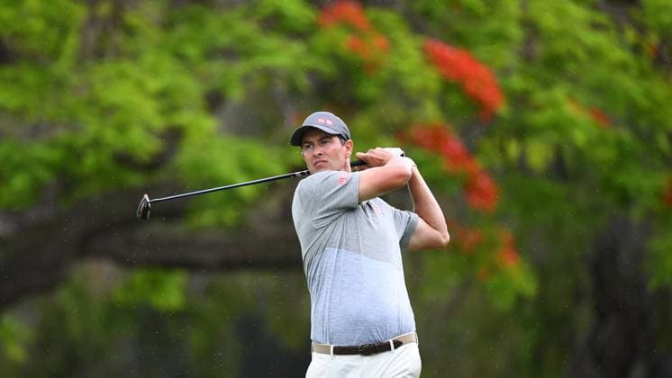 GOLF AUSTRALIAN PGA, Golf Herren Adam Scott plays a shot during round 3 of the 2023 Australian PGA Championship in Brisbane, Saturday, November 25, 2023. ( NO ARCHIVING, EDITORIAL USE ONLY, NO USE IN BOOKS WITHOUT CONSENT BRISBANE QUEENSLAND AUSTRALIA  Copyright: xJONOxSEARLEx 20231125001869486928