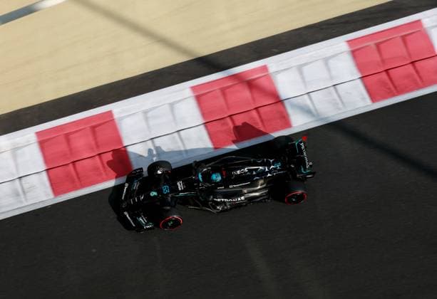 63 George Russell GBR, Mercedes AMG Petronas F1 Team , F1 Grand Prix of Abu Dhabi at Yas Marina Circuit on November 25, 2023 in Abu Dhabi, United Arab Emirates Photo by HOCH ZWEI Abu Dhabi United Arab Emirates