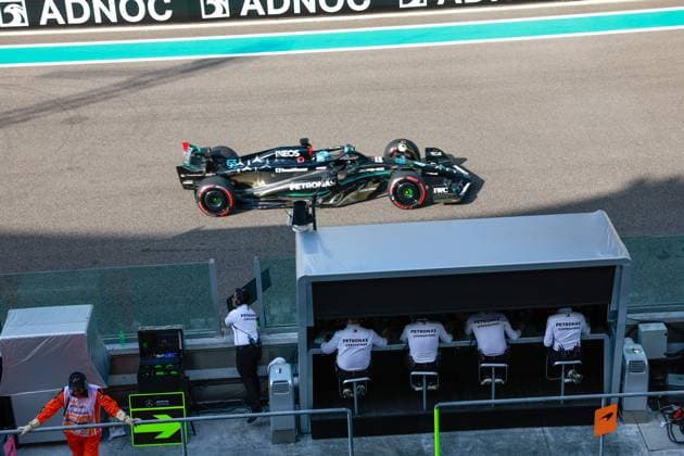 63 George Russell GBR, Mercedes AMG Petronas F1 Team , F1 Grand Prix of Abu Dhabi at Yas Marina Circuit on November 25, 2023 in Abu Dhabi, United Arab Emirates Photo by HOCH ZWEI Abu Dhabi United Arab Emirates