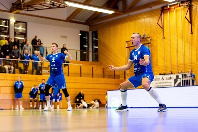 25 11 2023, GER, 2 BL Maenner Sued, Volleyball,Saison 2023 2024, Blue Volleys Gotha vs TV Buehl Gorski, Tomasz Blue Volleys Gotha 99867 Gotha Ernestiner Halle Thüringen Germany