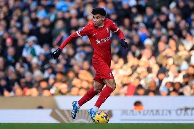 Premier League Manchester City v Liverpool Luis Diaz 7 of Liverpool in action during the Premier League match Manchester City vs Liverpool at Etihad Stadium, Manchester, United Kingdom, 25th November 2023 (Photo by Conor Molloy News Images) Manchester Etihad Stadium Manchester United, ManU Kingdom Copyright: xConorxMolloy NewsxImagesx