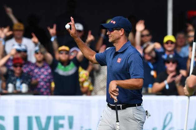 GOLF AUSTRALIAN PGA, Golf Herren Adam Scott reacts during the final round of the 2023 Australian PGA Championship in Brisbane, Sunday, November 26, 2023. ( NO ARCHIVING, EDITORIAL USE ONLY, NO USE IN BOOKS WITHOUT CONSENT BRISBANE QUEENSLAND AUSTRALIA  Copyright: xJONOxSEARLEx 20231126001870027484