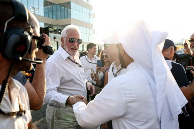 STROLL Lawrence (can), Aston Martin F1 Team owner, portrait BEN SULAYEM Mohammed (uae), President of the FIA, portrait during the 2023 Formula 1 Etihad Airways Abu Dhabi Grand Prix, 22th round of the 2023 Formula One World Championship, WM, Weltmeisterschaft from November 24 to 26, 2023 on the Yas Marina Circuit, in Abu Dhabi - F1 - ABU DHABI GRAND PRIX 2023 - RACE DPPI Panoramic  GOOD5108 copie