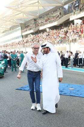 BEN SULAYEM Mohammed (uae), President of the FIA, portrait DOMENICALI Stefano (ita), Chairman and CEO Formula One Group FOG, portrait during the 2023 Formula 1 Etihad Airways Abu Dhabi Grand Prix, 22th round of the 2023 Formula One World Championship, WM, Weltmeisterschaft from November 24 to 26, 2023 on the Yas Marina Circuit, in Abu Dhabi - F1 - ABU DHABI GRAND PRIX 2023 - RACE DPPI Panoramic  GOOD5170 copie