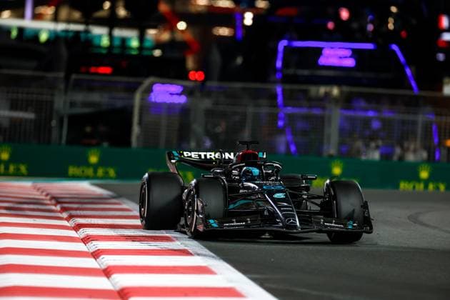 63 George Russell GBR, Mercedes AMG Petronas F1 Team , F1 Grand Prix of Abu Dhabi at Yas Marina Circuit on November 26, 2023 in Abu Dhabi, United Arab Emirates Photo by HOCH ZWEI Abu Dhabi United Arab Emirates