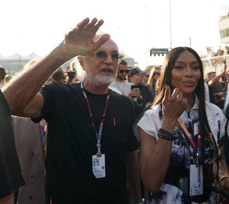 Formula 1 Etihad Airways Abu Dhabi Grand Prix 2023 26 11 2023, Yas Marina Circuit, Abu Dhabi, Formula 1 Etihad Airways Abu Dhabi Grand Prix 2023 , in the picture manager Flavio Briatore with British supermodel Naomi Campbell nordphotoxGmbHx xBratic nph00250