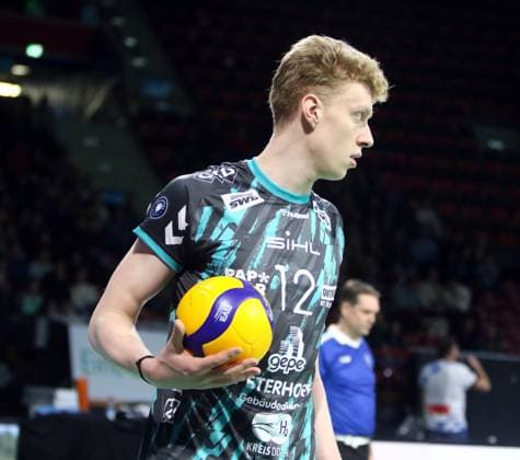 Siebe KORENBLEK Dueren , He Volleyballl, Bundesliga 2023 24, WWK Volleys Herrsching vs SWD powervolleys Dueren, 26 11 23, Munich, BMW Park, Copyright: WolfgangxFehrmann