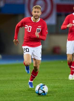 Konrad Laimer, AUT 20 in the friendly match AUSTRIA - GERMANY 2-0 ÖSTERREICH - DEUTSCHLAND 2-0 Preparation for European Championships 2024 Germany ,Season 2023 2024, on Nov 21, 2023 in Vienna, Austria.