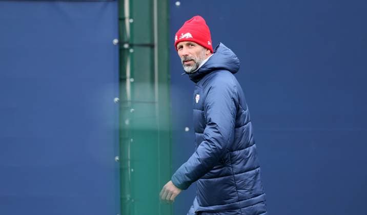 RB Leipzig training Champions League Leipzig, 27 11 2023, RB training center, UEFA Champions League , RB Leipzig final training the day before Manchester City vs RBL , In the picture coach Marco Rose RB Leipzig , Picture Point