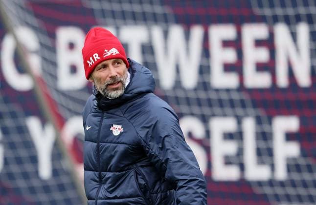 RB Leipzig training Champions League Leipzig, 27 11 2023, RB training center, UEFA Champions League , RB Leipzig final training the day before Manchester City vs RBL , In the picture coach Marco Rose RB Leipzig , Picture Point
