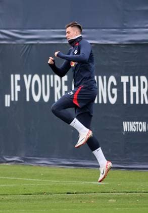 RB Leipzig training Champions League Leipzig, 27 11 2023, RB training center, UEFA Champions League , RB Leipzig final training the day before Manchester City vs RBL , In the picture Benjamin Sesko 30, RB Leipzig , Picture Point
