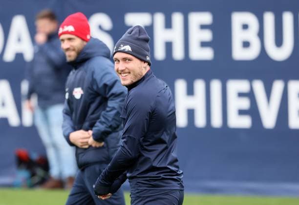 RB Leipzig training Champions League Leipzig, 27 11 2023, RB training center, UEFA Champions League , RB Leipzig final training the day before Manchester City vs RBL , In the picture David room 22, RB Leipzig , Picture Point
