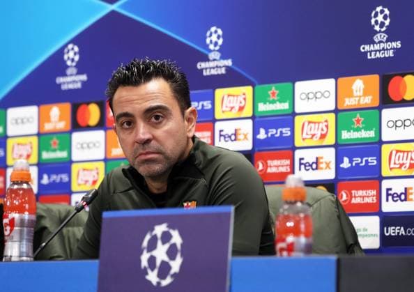 Xavi press conference, PK, Pressekonferenz before the Champions League match against FC Porto Xavi Hernandez is speaking during the press conference prior to the UEFA Champions League match against Real Madrid in Barcelona, Spain, on November 27, 2023. Barcelona Barcelona Spain  Copyright: xUrbanandsportx originalFilename:urbanandsport-xavipres231127_npqrj.jpg