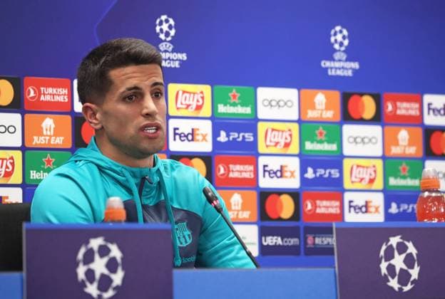 Xavi press conference, PK, Pressekonferenz before the Champions League match against FC Porto Joao Cancelo is speaking at the press conference before the UEFA Champions League match against Real Madrid in Barcelona, Spain, on November 27, 2023. Barcelona Barcelona Spain  Copyright: xUrbanandsportx originalFilename:urbanandsport-xavipres231127_np4aT.jpg