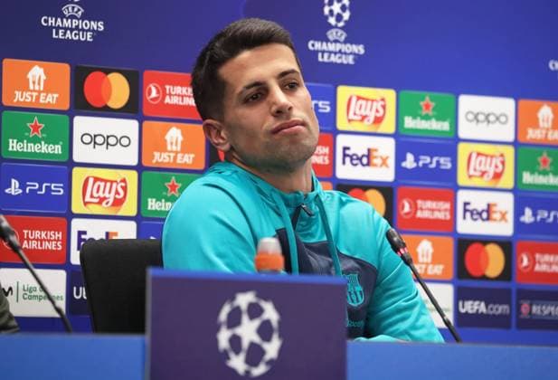 Xavi press conference, PK, Pressekonferenz before the Champions League match against FC Porto Joao Cancelo is speaking at the press conference before the UEFA Champions League match against Real Madrid in Barcelona, Spain, on November 27, 2023. Barcelona Barcelona Spain  Copyright: xUrbanandsportx originalFilename:urbanandsport-xavipres231127_np9GD.jpg