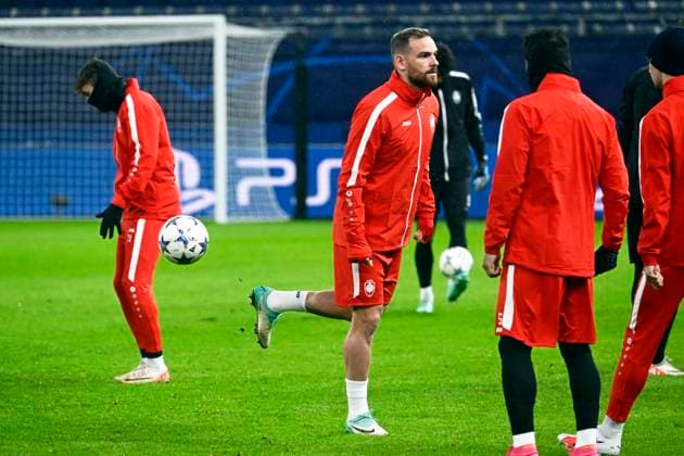 Media activities R Antwerp FC - Champions League 27 11 2023 HAMBURG, GERMANY - NOVEMBER 27 : Janssen Vincent forward of Antwerp FC pictured during a training session prior to the UEFA Champions League match between FC Shaktar Donetsk and Royal Antwerp FC on November 27, 2023 in Hamburg, Germany, 27 11 2023 Hamburg Germany  Copyright: xPeterxDexVoechtx