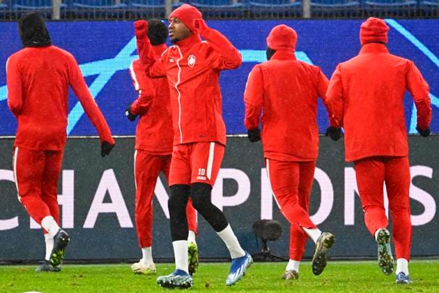 Media activities R Antwerp FC - Champions League 27 11 2023 HAMBURG, GERMANY - NOVEMBER 27 : Balikwisha Michel-Ange forward of Antwerp FC pictured during a training session prior to the UEFA Champions League match between FC Shaktar Donetsk and Royal Antwerp FC on November 27, 2023 in Hamburg, Germany, 27 11 2023 Hamburg Germany  Copyright: xPeterxDexVoechtx