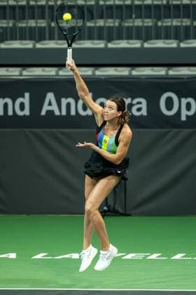 Patricia Maria TIG of Romania in action against Nuria PARRIZAS DIAZ of Spain during the Round of 32 of the Creand Andorra Open Women s Tennis Association WTA, Tennis Damen 2023 tennis tournament at the Poliesportiu d Andorra in Andorra La Vella, Andorra on Novemeber Patricia Maria Tig of Romania is in action against Nuria Parrizas Diaz of Spain during the Round of 32 of the Creand Andorra Open Women s Tennis Association (WTA) 2023 tennis tournament at the Poliesportiu d Andorra in Andorra la Vella, Andorra, on November 27, 2023. Andorra la Vella Andorra  Copyright: xMartinxSilvaxCosentinox originalFilename:silvacosentino-patricia231127_np7JV.jpg