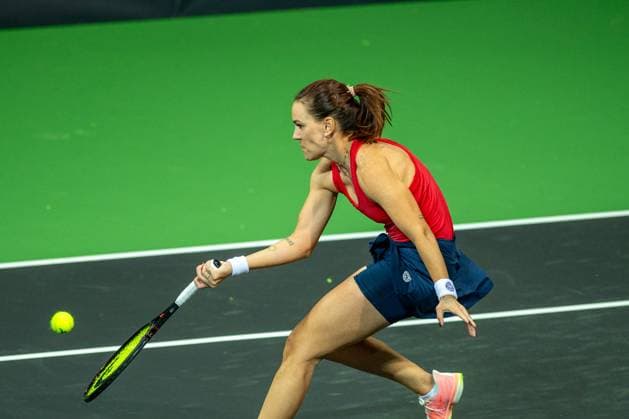 Nuria PARRIZAS DIAZ in action against Patricia Maria TIG of Romania of Spain during the Round of 32 of the Creand Andorra Open Women s Tennis Association WTA, Tennis Damen 2023 tennis tournament at the Poliesportiu d Andorra in Andorra La Vella, Andorra on Novemeber Nuria Parrizas Diaz is in action against Patricia Maria Tig of Romania during the Round of 32 of the Creand Andorra Open Women s Tennis Association (WTA) 2023 tennis tournament at the Poliesportiu d Andorra in Andorra La Vella, Andorra, on November 27, 2023. Andorra la Vella Andorra  Copyright: xMartinxSilvaxCosentinox originalFilename:silvacosentino-nuriapar231127_nprmB.jpg