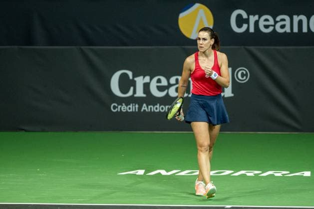 Nuria PARRIZAS DIAZ in action against Patricia Maria TIG of Romania of Spain during the Round of 32 of the Creand Andorra Open Women s Tennis Association WTA, Tennis Damen 2023 tennis tournament at the Poliesportiu d Andorra in Andorra La Vella, Andorra on Novemeber Nuria Parrizas Diaz is in action against Patricia Maria Tig of Romania during the Round of 32 of the Creand Andorra Open Women s Tennis Association (WTA) 2023 tennis tournament at the Poliesportiu d Andorra in Andorra La Vella, Andorra, on November 27, 2023. Andorra la Vella Andorra  Copyright: xMartinxSilvaxCosentinox originalFilename:silvacosentino-nuriapar231127_npSA9.jpg