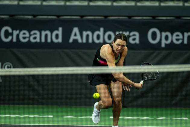 Patricia Maria TIG of Romania in action against Nuria PARRIZAS DIAZ of Spain during the Round of 32 of the Creand Andorra Open Women s Tennis Association WTA, Tennis Damen 2023 tennis tournament at the Poliesportiu d Andorra in Andorra La Vella, Andorra on Novemeber Patricia Maria Tig of Romania is in action against Nuria Parrizas Diaz of Spain during the Round of 32 of the Creand Andorra Open Women s Tennis Association (WTA) 2023 tennis tournament at the Poliesportiu d Andorra in Andorra la Vella, Andorra, on November 27, 2023. Andorra la Vella Andorra  Copyright: xMartinxSilvaxCosentinox originalFilename:silvacosentino-patricia231127_npBVo.jpg
