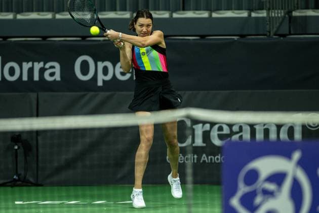 Patricia Maria TIG of Romania in action against Nuria PARRIZAS DIAZ of Spain during the Round of 32 of the Creand Andorra Open Women s Tennis Association WTA, Tennis Damen 2023 tennis tournament at the Poliesportiu d Andorra in Andorra La Vella, Andorra on Novemeber Patricia Maria Tig of Romania is in action against Nuria Parrizas Diaz of Spain during the Round of 32 of the Creand Andorra Open Women s Tennis Association (WTA) 2023 tennis tournament at the Poliesportiu d Andorra in Andorra la Vella, Andorra, on November 27, 2023. Andorra la Vella Andorra  Copyright: xMartinxSilvaxCosentinox originalFilename:silvacosentino-patricia231127_npLv5.jpg