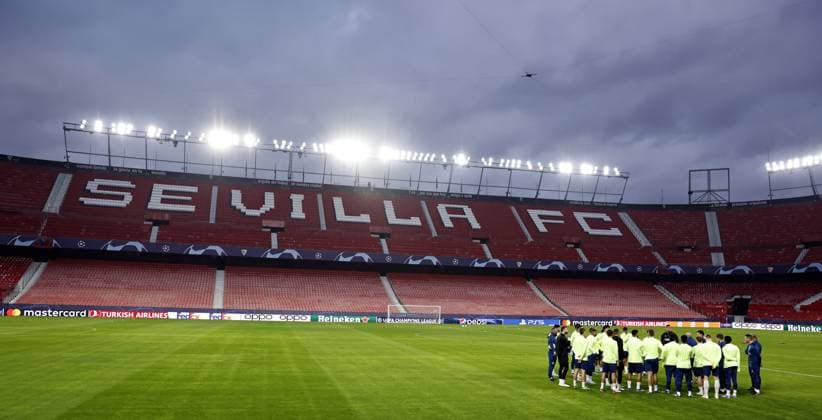 SEVILLE - PSV players during the MD-1 training session ahead of the UEFA Champions League group B match against Sevilla FC at the Estadio Ramon Sanchez-Pizjuan on November 28, 2023 in Seville, Spain. ANP MAURICE VAN STEEN UEFA Champions League 2023 24 2023 2024 xVIxANPxSportx xxANPxIVx 484954069 originalFilename: 484954069.jpg