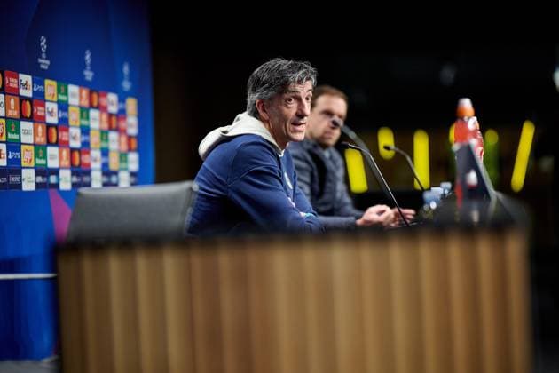 SOCCER - UEFA CL, Sociedad vs RBS SAN SEBASTIAN,SPAIN,28.NOV.23 - SOCCER - UEFA Champions League, group stage, Real Sociedad vs Red Bull Salzburg, preview, press conference, PK, Pressekonferenz Sociedad. Image shows head coach Imanol Alguacil (Sociedad).  GEPAxpictures xDanielxFernandez