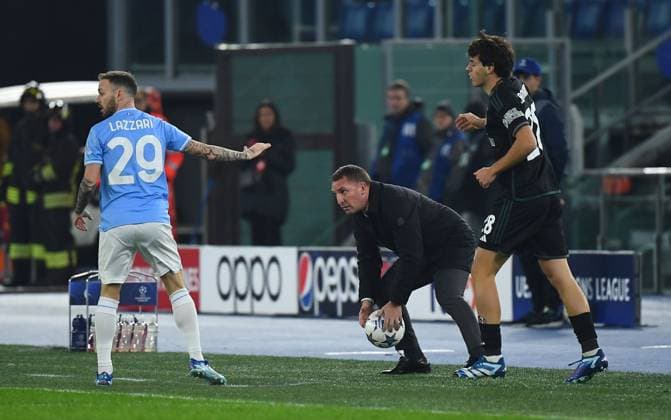 EDITORIAL USE ONLY No use with unauthorised audio, video, data, fixture lists, club league logos or live services. Online in-match use limited to 120 images, no video emulation. No use in betting, games or single club league player publications. Lazio v Celtic, UEFA Champions League, Group E, Football, Stadio Olimpico, Rome, Italy - 28 Nov 2023 EDITORIAL USE ONLY No use with unauthorised audio, video, data, fixture lists, club league logos or live services. Online in-match use limited to 120 images, no video emulation. No use in betting, games or single club league player publications. Copyright: xGiuseppexFama Shutterstockx 14232468bg
